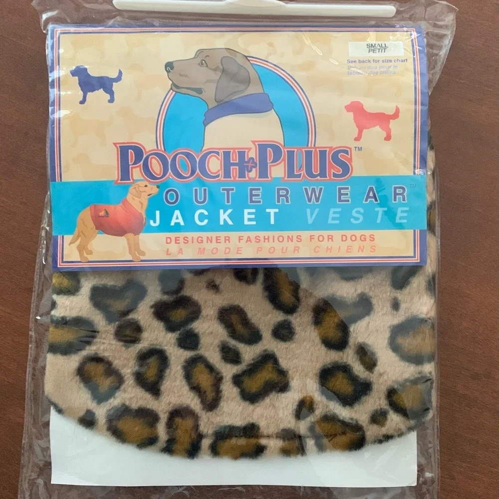 Pooch Plus Dog Jacket, Leopard Pattern, Size Small, New with Tags